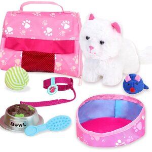 Sophia's Plush Kitten With Carrier & Accessory Set - For 18" Doll - NIB